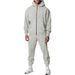 Men's Clothing Men's Solid Color Long Sleeved Trousers Hooded Sports Leisure Fleece Warm And Comfortable Suit Men_viptrois.com