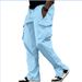 Men's Utility Cargo Pants – High-Waisted Drawstring Waist With Flap Pockets & Side Straps (S-XXXL, Black/Khaki/Navy/Light Blue)_viptrois.com