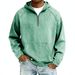 Men's Distressed Zip-Up Hoodie – Heavyweight Faded Denim Sweatshirt With Ripped Details & Oversized Fit_viptrois.com