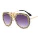 European And American Personality Bee Net Red Sunglasses Inlaid With Diamonds Retro Metal Fashion Large Frame Sunglasses Female Ins Trend Cross Border_viptrois.com