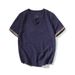 Men's Clothing Linen Cotton Thin Short Sleeved T Shirt_viptrois.com