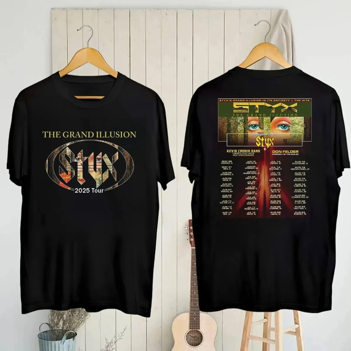 Styx 2025 Concert Band The Grand Illusion Tour 2025 Fan Gifts T-Shirt Mens Womens Tees Top_viptrois.com