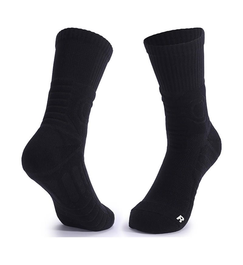 Shoe Accessories Practical Elite Adult Solid Color Basketball Socks Deodorant Mid Length Black And White Sports Socks Thick Towel Bottom Socks_viptrois.com