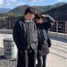 Pure Polo Collar Japanese Retro Knitted Cardigan Men Korean Trendy Fashion Couple Thick Loose Casual Sweater_viptrois.com