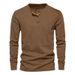 Pulse 2025 Independent Station Spring And Autumn New Men's Corduroy Casual Henry Slim Fit Solid Color Long Sleeve T-Shirt_viptrois.com