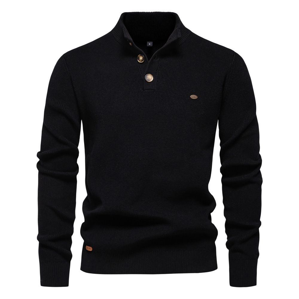Sweater Stand-up Collar Men's High-quality Business Sweater Casual Knitted Sweater_viptrois.com