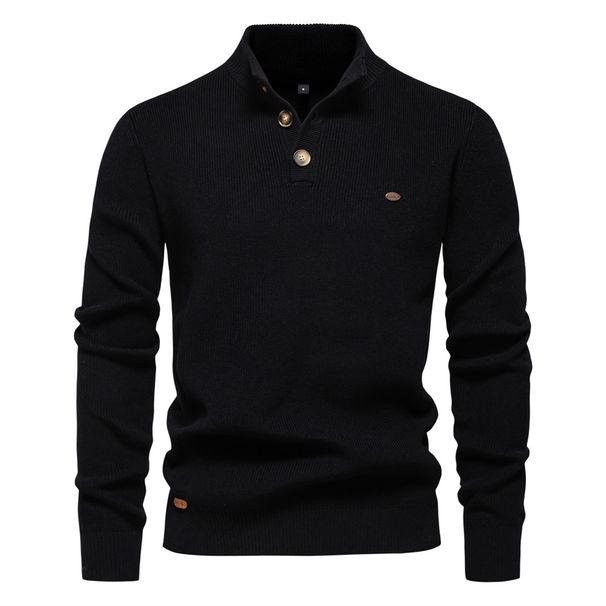 Sweater Stand-up Collar Men's High-quality Business Sweater Casual Knitted Sweater_viptrois.com
