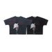 American-syle Washed Disressed Shor T-shir Wih Full Porrai Prin And Oversized Design, One-piece Raglan_viptrois.com