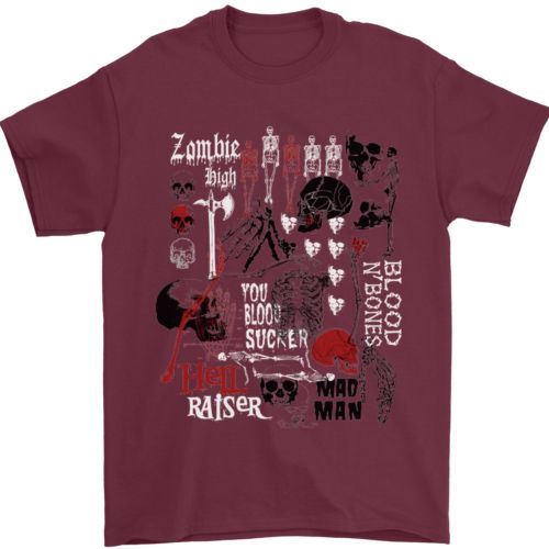 Zombie Halloween Vampire Dracula Skull Mens T-Shirt 100% Cotton_viptrois.com