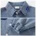 XUANMU Spring Autumn Boys' Contrast Color Long Sleeve Pocket Casual Denim Shirt Little Kids Lapel Button-up Shirts XB090_viptrois.com