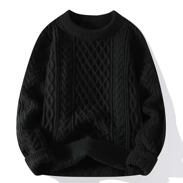 High-end Coarse Sweater For Men And Women, Winter Fleece-lined Thick Loose Sweater, Vintage Lazy Knit Cardigan_viptrois.com