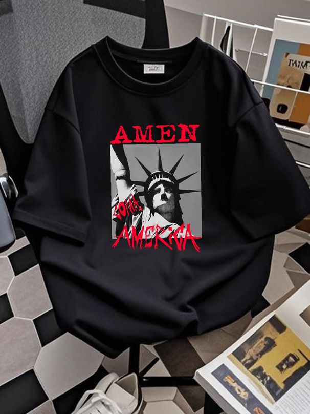 Vintage Amen Coma America Metal Punk Rock Band T Shirt Black Fashion Soft Breathable Casual Homme Versatile Stylish Comfortable Streetwear Unisex_viptrois.com