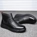 European Warm Series Martin For Autumn And Winter, Snow Casual Shoes, Men's Zipper Work Ankle Boots, Cotton Boots_viptrois.com