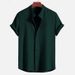 Men's Clothing Summer New Style Men's Wish Short Sleeved Solid Color Men's Shirt Tops_viptrois.com