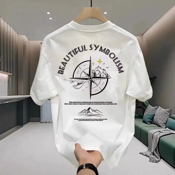 Men's Clothing Cotton Short Sleeved T Shirt For Men And Women, Casual And Versatile, Loose Round Neck Short Sleeved Top, Large Size Bottoming Shirt_viptrois.com