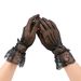 Unisex Ladies fishnet bow lace lace bridal gloves Wedding dress etiquette stage performance gloves_viptrois.com