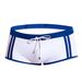 UXH Men's Boxer Fashionable Close-fitting Sexy White Swimming Four-corner Swim Trunks For Men_viptrois.com