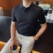 Summer Business Casual Men's Short Sleeved Polo Shirt with Collar High Quality Breathable Knitwear_viptrois.com