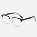 New Fashion Retro Men's Eyebrow Square Plate Business Metal Flat Mirror Anti Blue Light Glasses Frame_viptrois.com