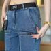 Spring Summer Thin Six-Pocket Men Elastic Straight Men's Long Pants Multi-Pocket Versatile Casual Slim Fit Jeans_viptrois.com