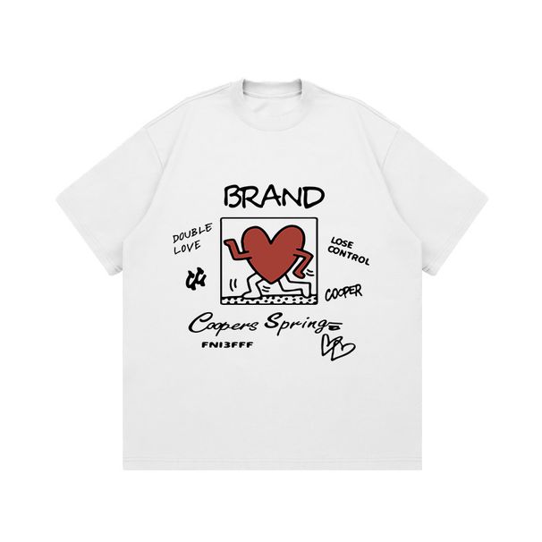 Men's Clothing Fashion, Small Round Neck Short Sleeved T Shirt For Men And Women, Loose And Versatile Couple Tops_viptrois.com