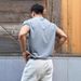 Fitness Men's Summer Simple Solid Color Chinese Style Polo Shirt Henry Collar Sports Breathable Cuffed Short Sleeve_viptrois.com