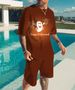 Men's Clothing 3D Printing Simple Halloween Printing Creative Casual Loose T-shirt Shorts Men's Suit_viptrois.com