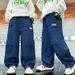 6012 Denim Trousers Blue Princess New Children's Miscellaneous European And American Jeans_viptrois.com