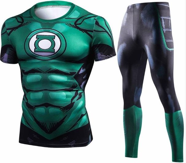 Men's Clothing sports suit new quick-drying breathable moisture-absorbing running fitness clothes long-sleeved tight two-piece training suit_viptrois.com