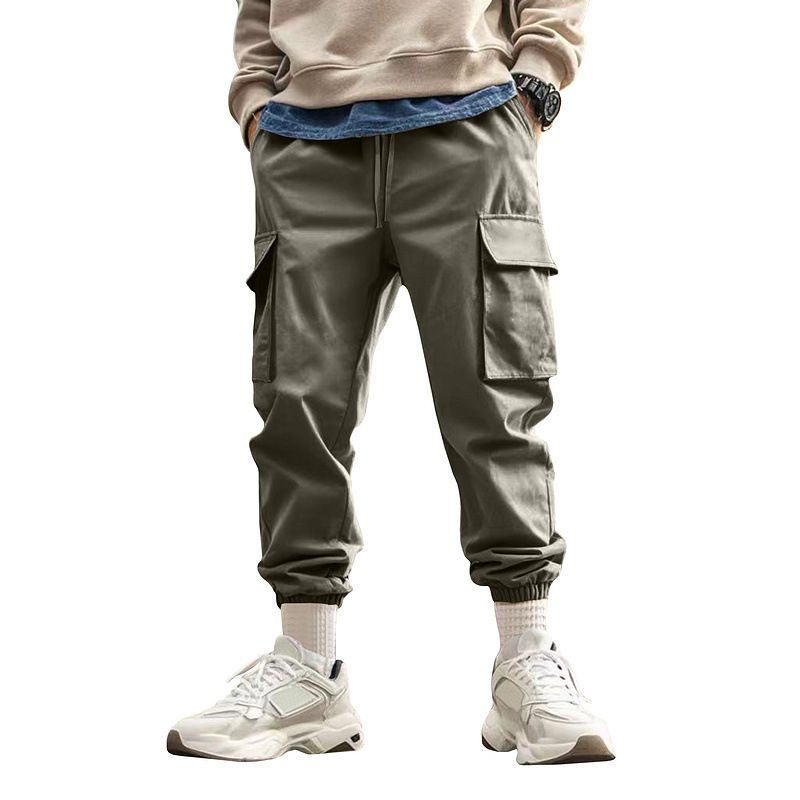 Men's Cargo Jogger Pants - Stylish Multi-Pocket Outdoor Casual Trousers With Elastic Cuffs For Fall_viptrois.com