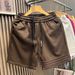 Men's Sporty Casual Breathable Shorts Loose Fitting Three Stripes Solid Color Beach Sweatpants Summer Bottoms_viptrois.com