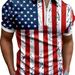 Men's 3D Digital Print Lapel Polo Shirt High End Business Trendy Brand Zipper Summer Top_viptrois.com