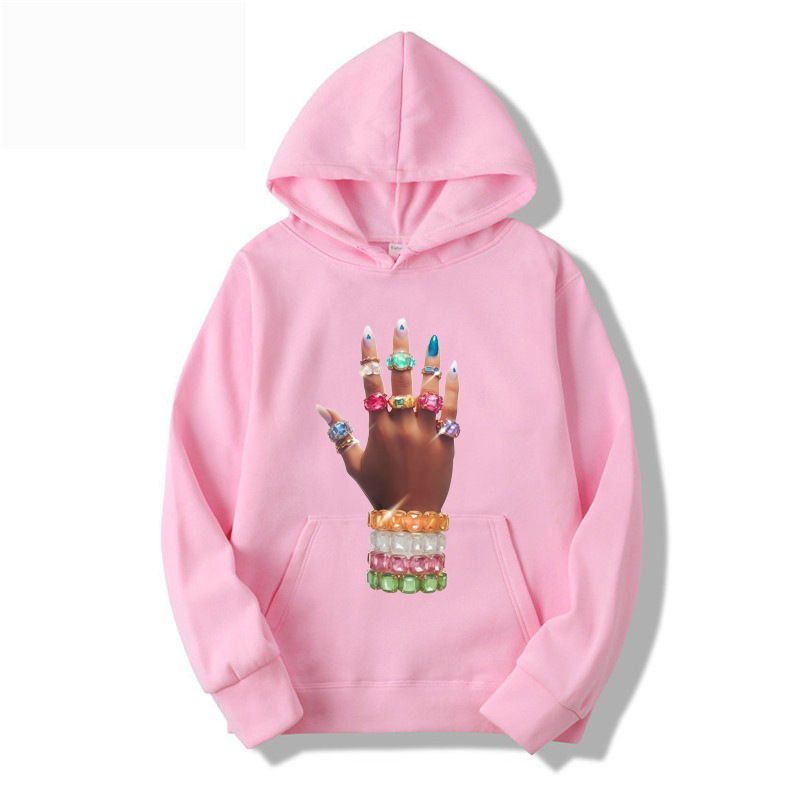 Men's Clothing Fashion Loose Cartoon Hand Print Jacket Women's XS To 5XL_viptrois.com