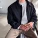 Men's Winter Faux Suede Bomber Jacket With Stand Collar - Trendy Loose Fit Unisex Zip Up Outerwear For Casual Streetwear (Black/Brown)_viptrois.com