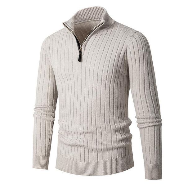 Pulse Cross-Border Foreign Trade Plus Men's Half-Zip Knitted For Middle-Aged And Young Men European Size Trendy Vertical_viptrois.com