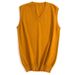 Autumn Winter New Men's Sleeveless Solid Color V-Neck Thickened Short Sleeve Knitted Sweater Pullover Vest_viptrois.com