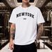 American Retro NEW YORK Letter Printed Short-sleeved T-shirt, Men's Simple Loose Casual Versatile Top_viptrois.com