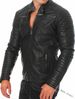 Loom Foreign Trade European And American Fashion Quilted Windproof Motorcycle PU Stand Collar Zipper Cardigan Men's Leather_viptrois.com