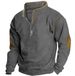Men’s 3D Printed Stand Collar Zipper Sweatshirt – Streetwear Polo Pullover For Autumn & Winter (Black/White/Grey, Regular Fit, Machine Washable)_viptrois.com