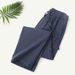 Men's Clothing Men's Linen Pants Retro Style Lightweight Breathable Loose Fit Casual Trousers With Multiple Pockets For Summer & Everyday Wear_viptrois.com