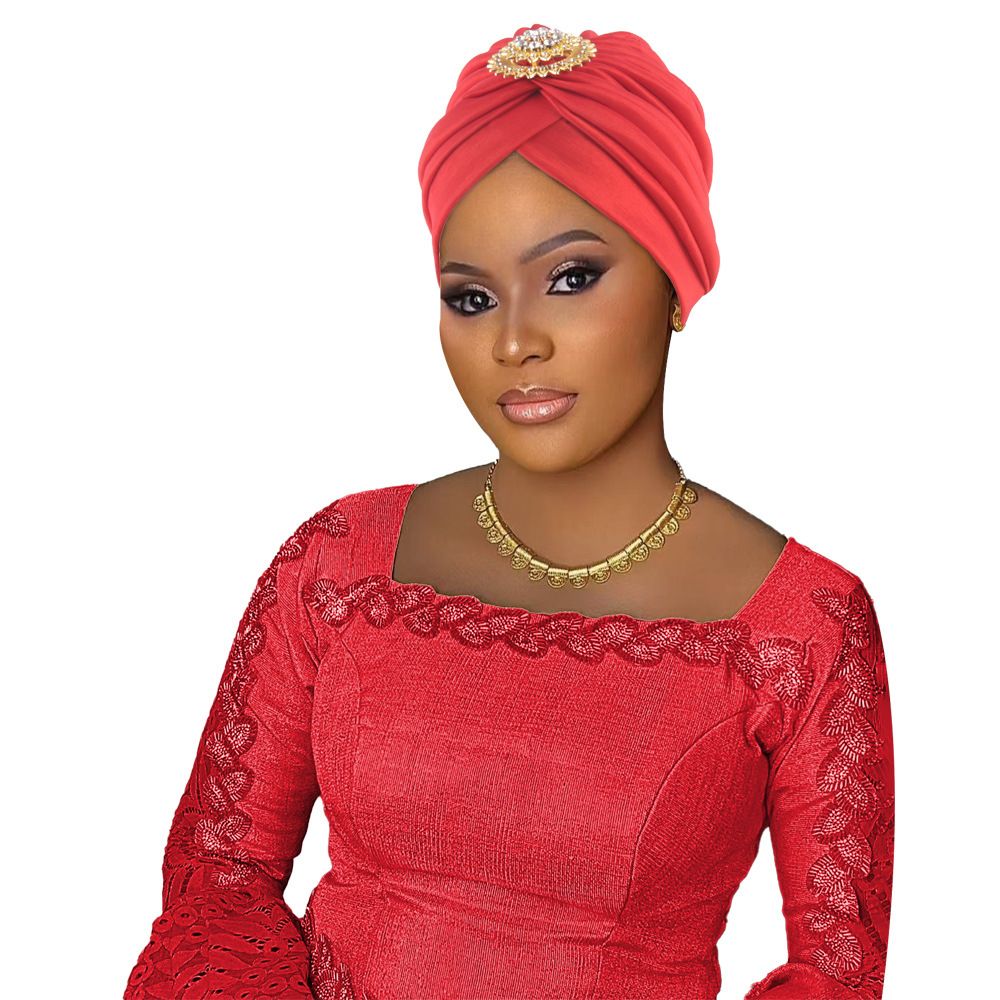 Women's Scarves New Bright Color Cloth Watermelon Hat Sticky Brooch Baotou Hat Muslim Hat_viptrois.com