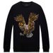 Men's Clothing Hot Diamond Eagle Trend Round Neck Men's Clothing Autumn Tops_viptrois.com