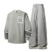 "Men's Casual Hoodie & Jogger Set – 300GSM Poly-Spandex Pullover With Straight-Leg Pants (Black/Medium Gray/Dark Gray) – Trendy Streetwear M-3XL"_viptrois.com