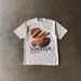 Heavyweight Pure Cotton Men's T-Shirt Loose Short-Sleeved Bread Print Couple Oversized Cut For Men And Women 250g_viptrois.com