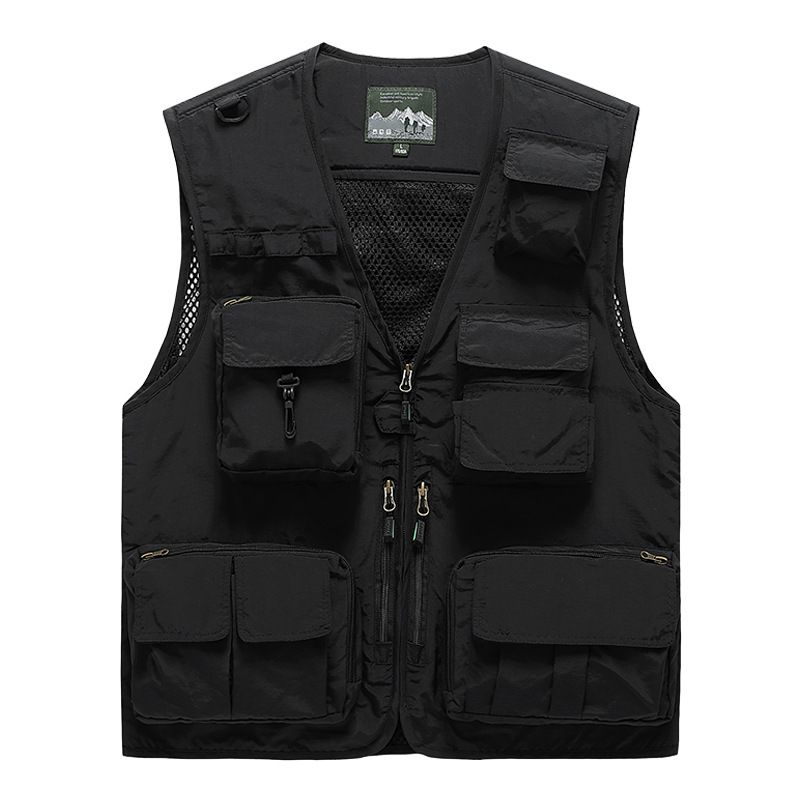 Men's Tactical Vest Sleeveless Jacket – Multi-Pocket Streetwear Utility Vest With Detachable Hood (M-7XL, Black/Red/Khaki/Army Green/Navy/Orange)_viptrois.com