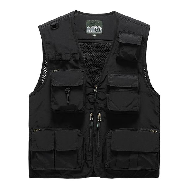 Men's Tactical Vest Sleeveless Jacket – Multi-Pocket Streetwear Utility Vest With Detachable Hood (M-7XL, Black/Red/Khaki/Army Green/Navy/Orange)_viptrois.com