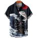 Men's Casual Fashion Wave Print Short Sleeve Shirt 3D Print New Arrivals Men's Clothing_viptrois.com