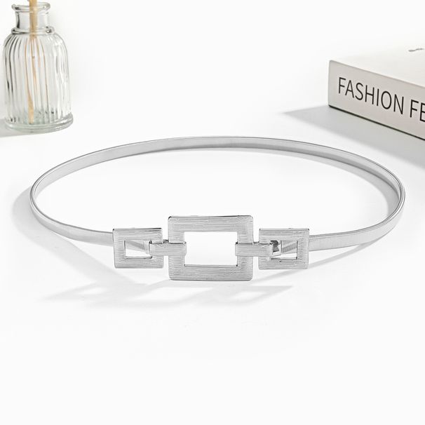 Metal Thin Elastic Belt For Women Skirts Pants Decoration Versatile Cincher Gold Silver Fashion High-end Waist Chain_viptrois.com