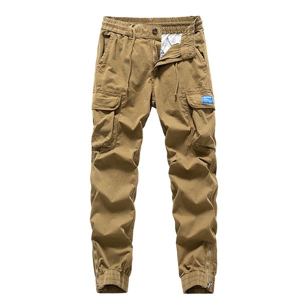 Men's Clothing Drawstring Korean Style Cargo Pants With Zipper & Multi-Pockets - Slim-Fit Workwear Pants In Army Green, Black, Grey, Khaki & Camel_viptrois.com