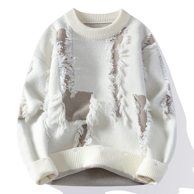 New Popular Hot-selling Men's Clothing Autumn And Winter New Pullover Round Neck Hole Xiang Color Long-sleeved Sweater Trendy Men's Warm Casual Knitte_viptrois.com